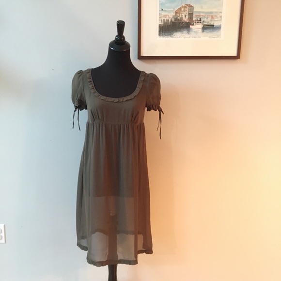 Miu Miu Dresses & Skirts - NWOT Miu Miu Green Sheer Silk Empire Waist Dress